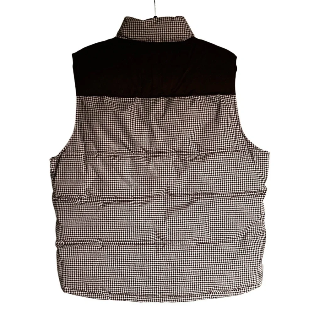 Goodfellow & Co Brown Houndstooth Puffer Vest